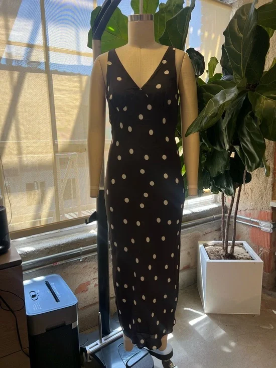 Favorite Daughter-The Anyday Anytime Dress in Espresso Polka Dot - Picture 5 of 8